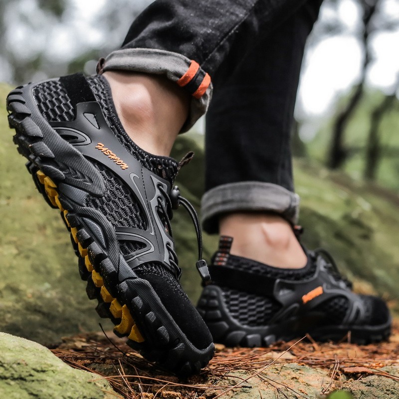 Amphibious Hiking Shoes Mens Quick Drying Water Shoes Outdoor Mesh Walking Shoes