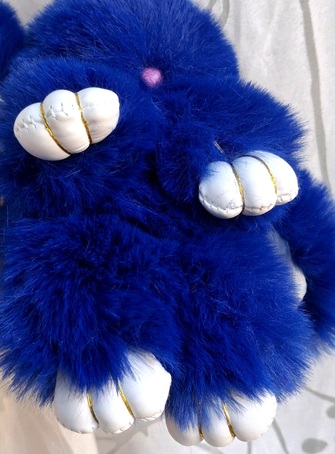 LFPU Blue Bunny Keychain Soft Fur Bag Charm Pendant Inspired By Bunny Lulu, NEW
