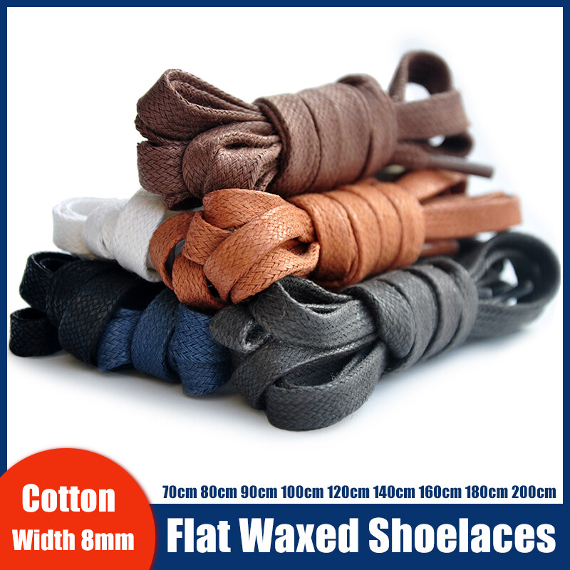 Flat Waxed Shoelaces Leather Shoe Boots Laces Unisex Strings 70-200cm Length