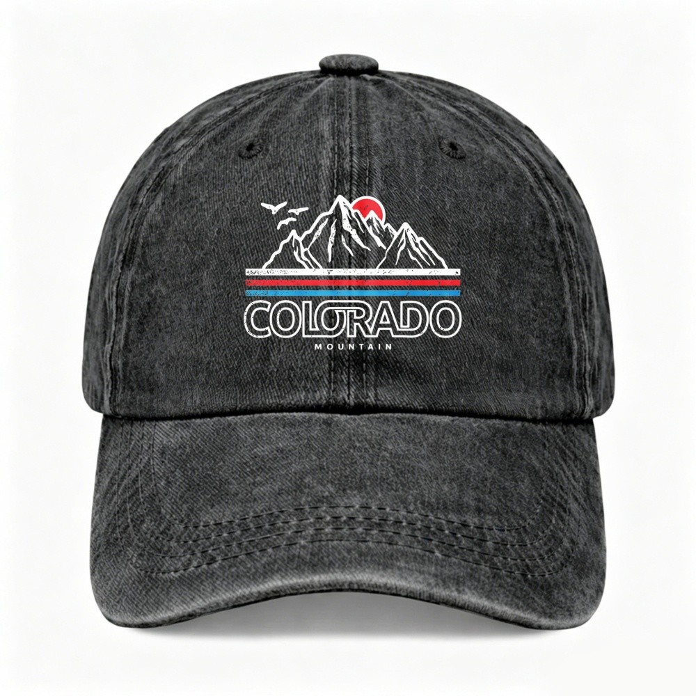 Colorado Mountain Outdoor Nature State Pride Casual Unisex Washed Baseball Cap