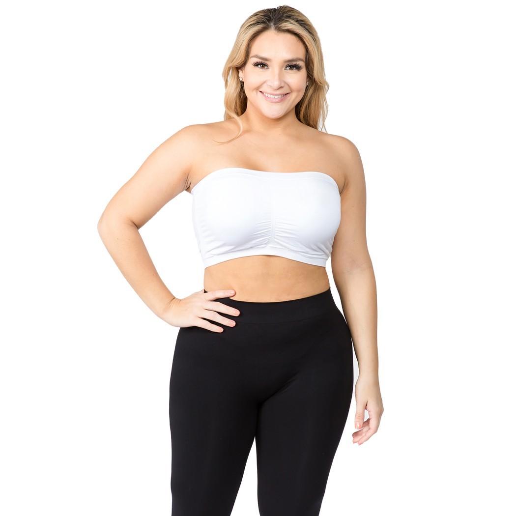 Padded Bandeau Bra Top Stretchable Spandex One Size Regular