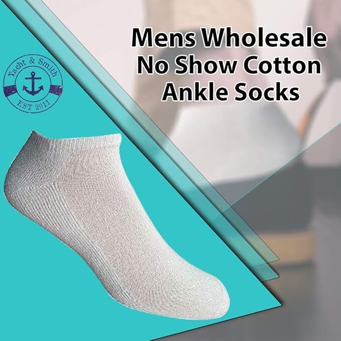 Mens Wholesale Bulk No Show Ankle Socks, Big And Tall Cotton Sport Athletic Sock