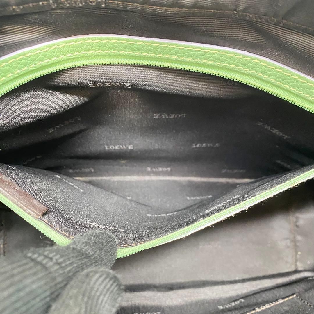 LOEWE Cenda Tote Bag Leather Handbag Green 11.4in x 9.1in x 4.3in Shoulder Bag