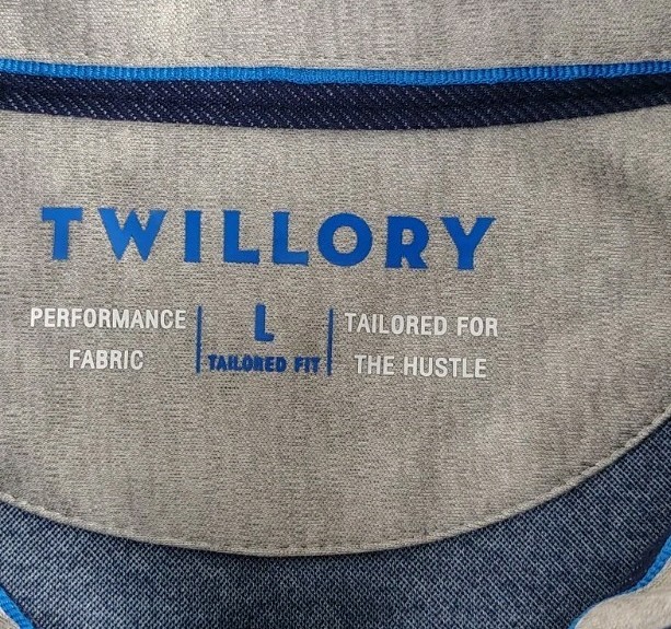 Twillory Performance Fabric Tailor Fit 1/4 Zip Golf Pullover Mens Sz Large