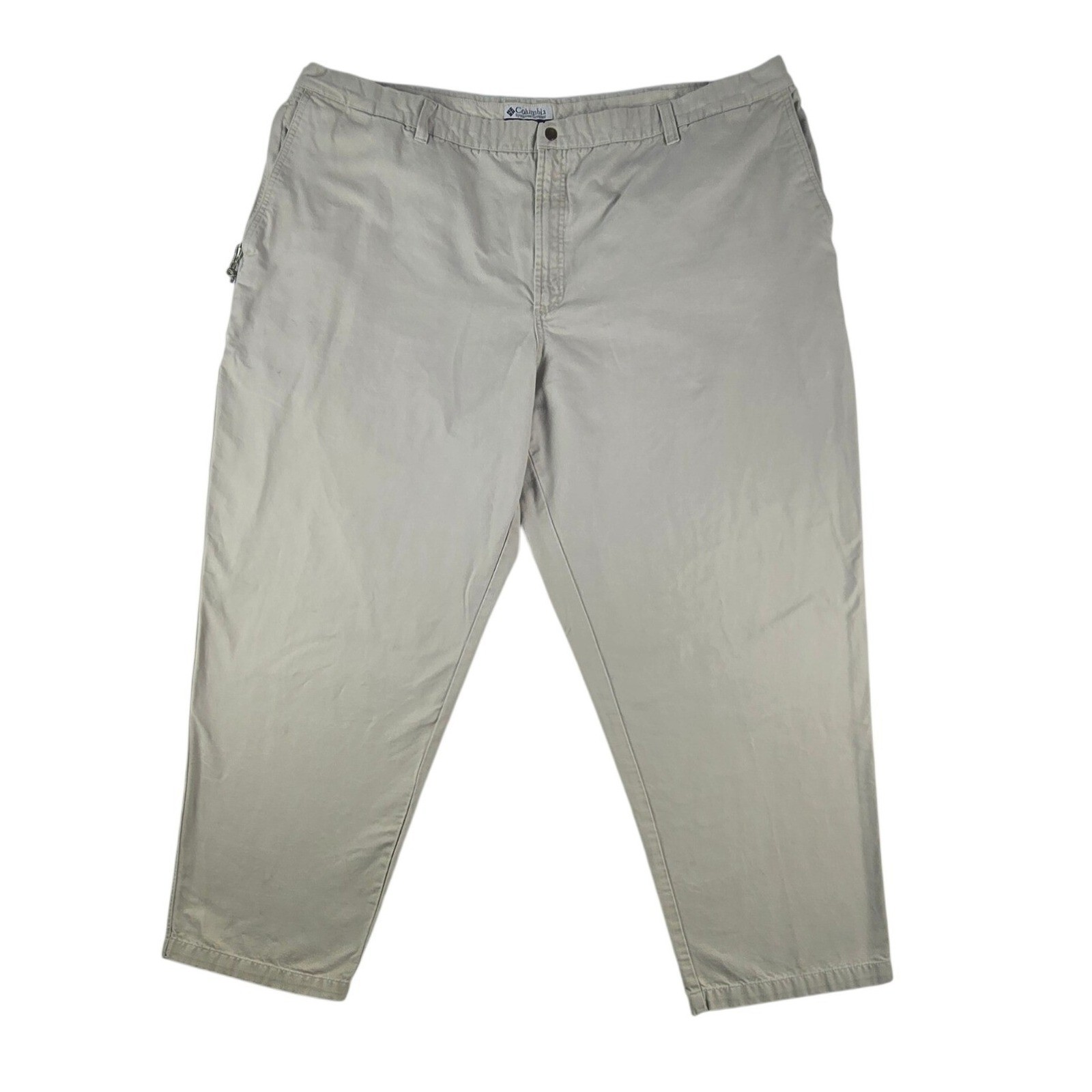 Columbia Roc Pants Casual Utility Trousers Mens 50×32 Tan Cotton Canvas Straight