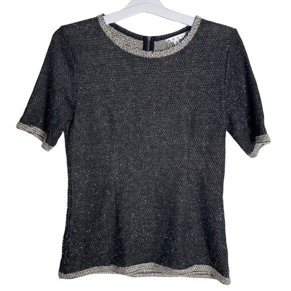 CAbi Coco Shell Terry Boucle Tweed Sweater #542 Set in Sleeve Tshirt Sweater