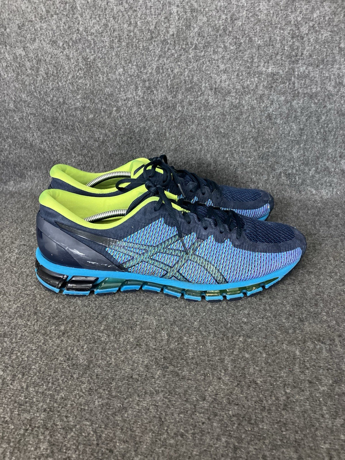 Asics Gel Quantum 360 Mens 13 Blue Yellow Running Shoes Sneakers 1021A134 ISSUES