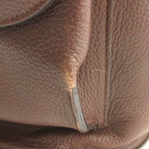 Hirofu Leather Rucksack Brown Ladies 12.6in Vintage Condition B
