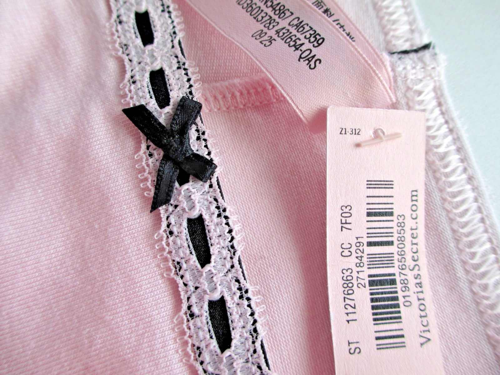 VICTORIA’S SECRET Ribbon Bow Cotton Cheeky Panty VS Pink S M L XL Lace Trim NWT