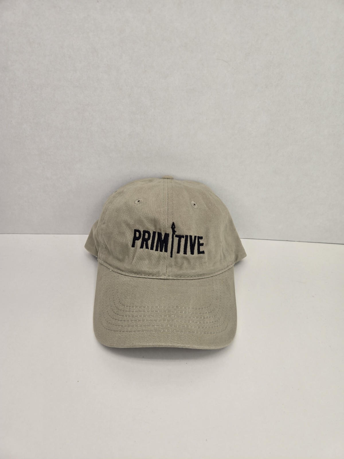 Primitive Tan Khaki Strapback Baseball Hat Outdoor Nature Camping Spellout Cap