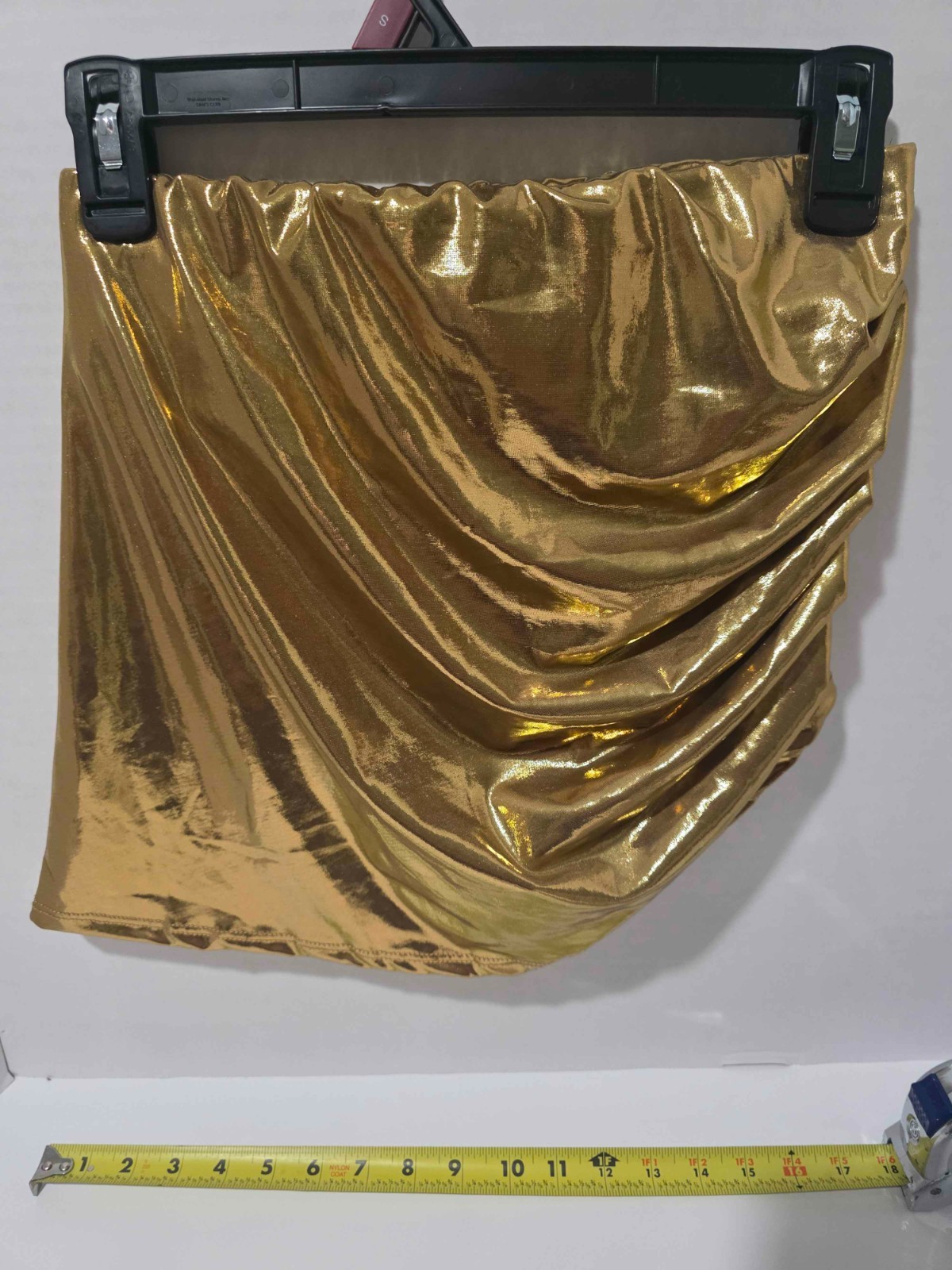 Free Assembly Gold Metallic Mini Skirt Small Draped Asymmetric Rave Festival