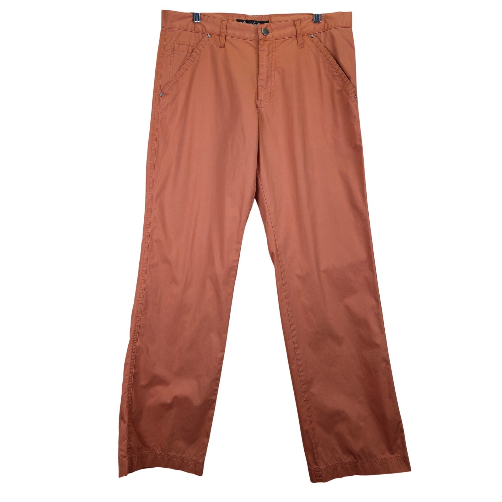 Kenneth Cole New York Men’s Cotton Twill Pants Orange 33×32 Preppy Academia