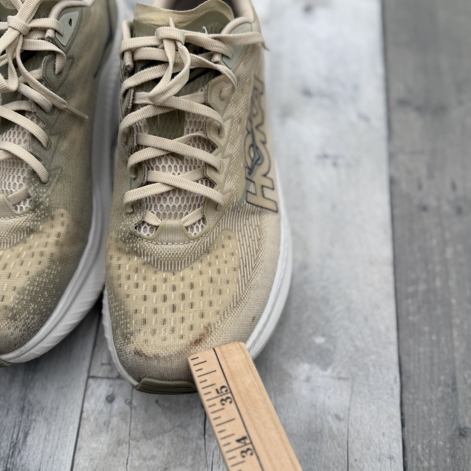 HOKA Mach 6 Oat Milk Barley Beige Running Shoes Men’s Size 12.5 D 1147790-OKB