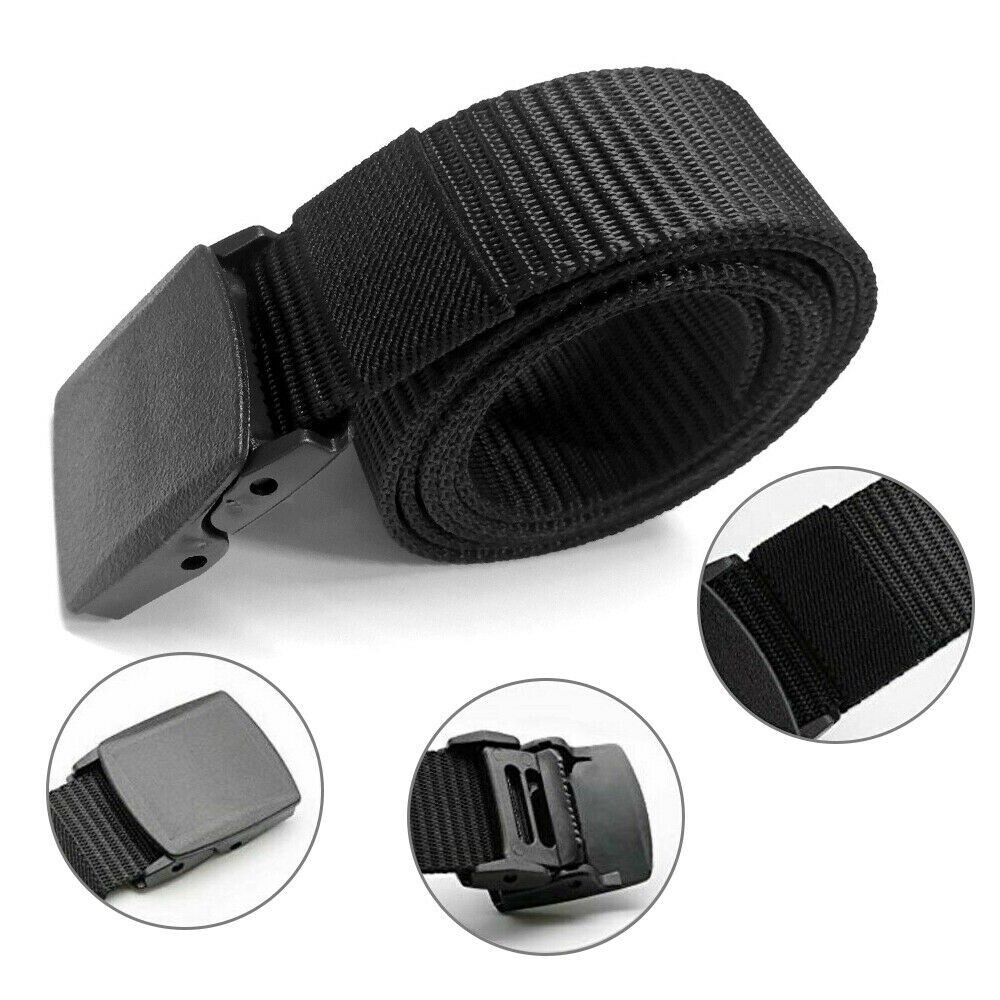 Men’s Plastic Cam Buckle Nylon Canvas Tactical Waistband Webbing Military Belt