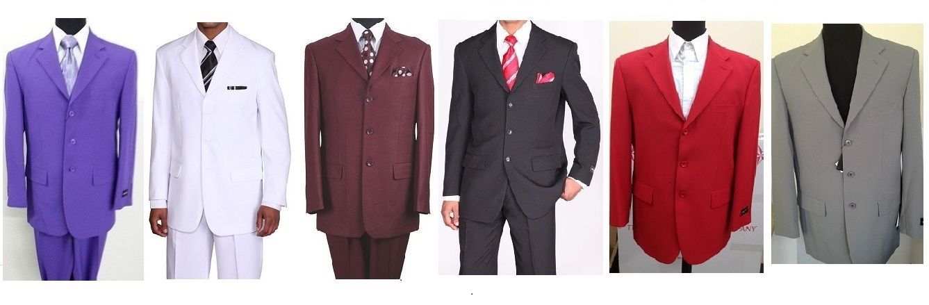 Men’s Single Breasted Basic Suit w/Pants come 20 colors 38R-62L by Fortino Landi