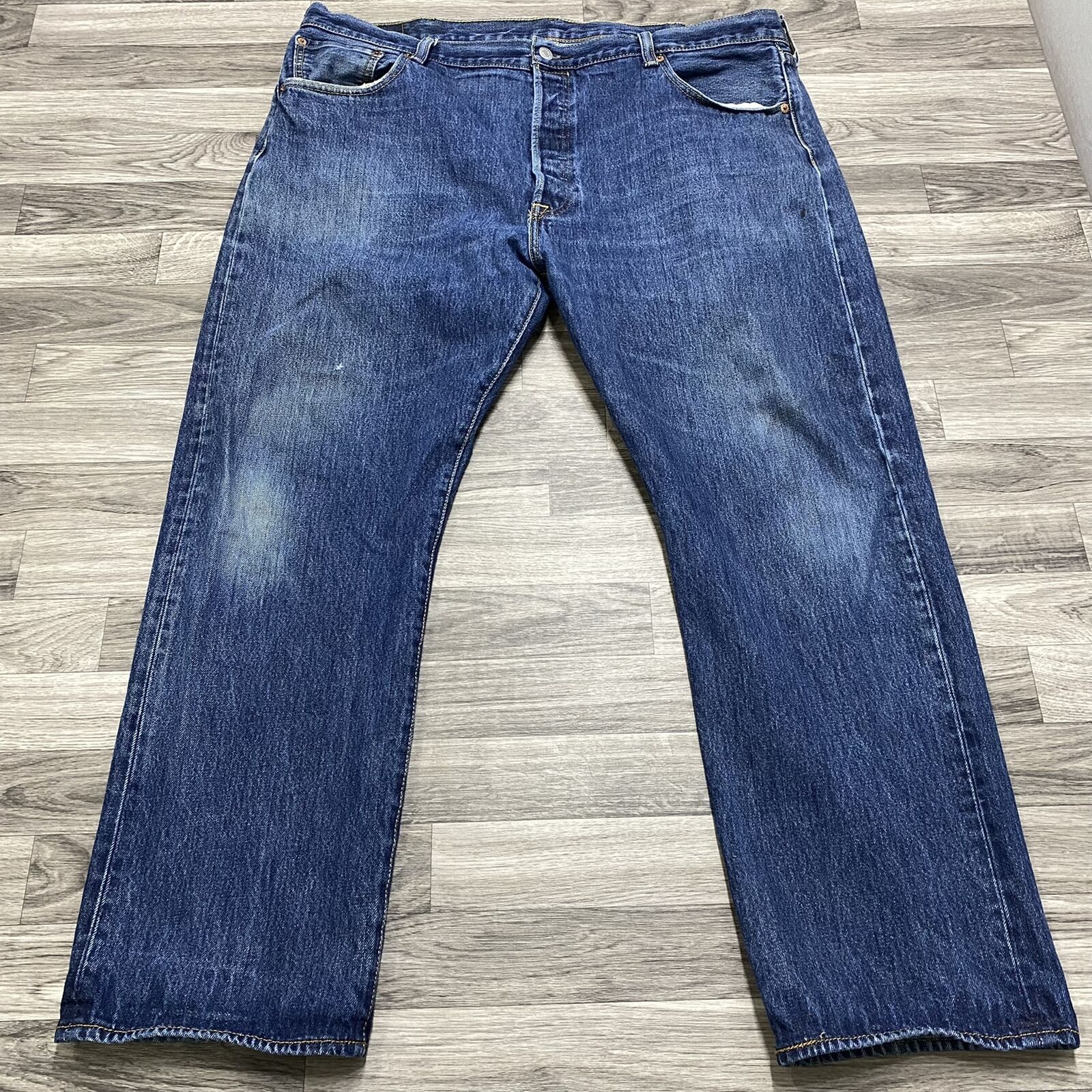 LEVI’S 501 Straight Leg Dark Wash Blue Denim Jeans Men’s Size W42 L30