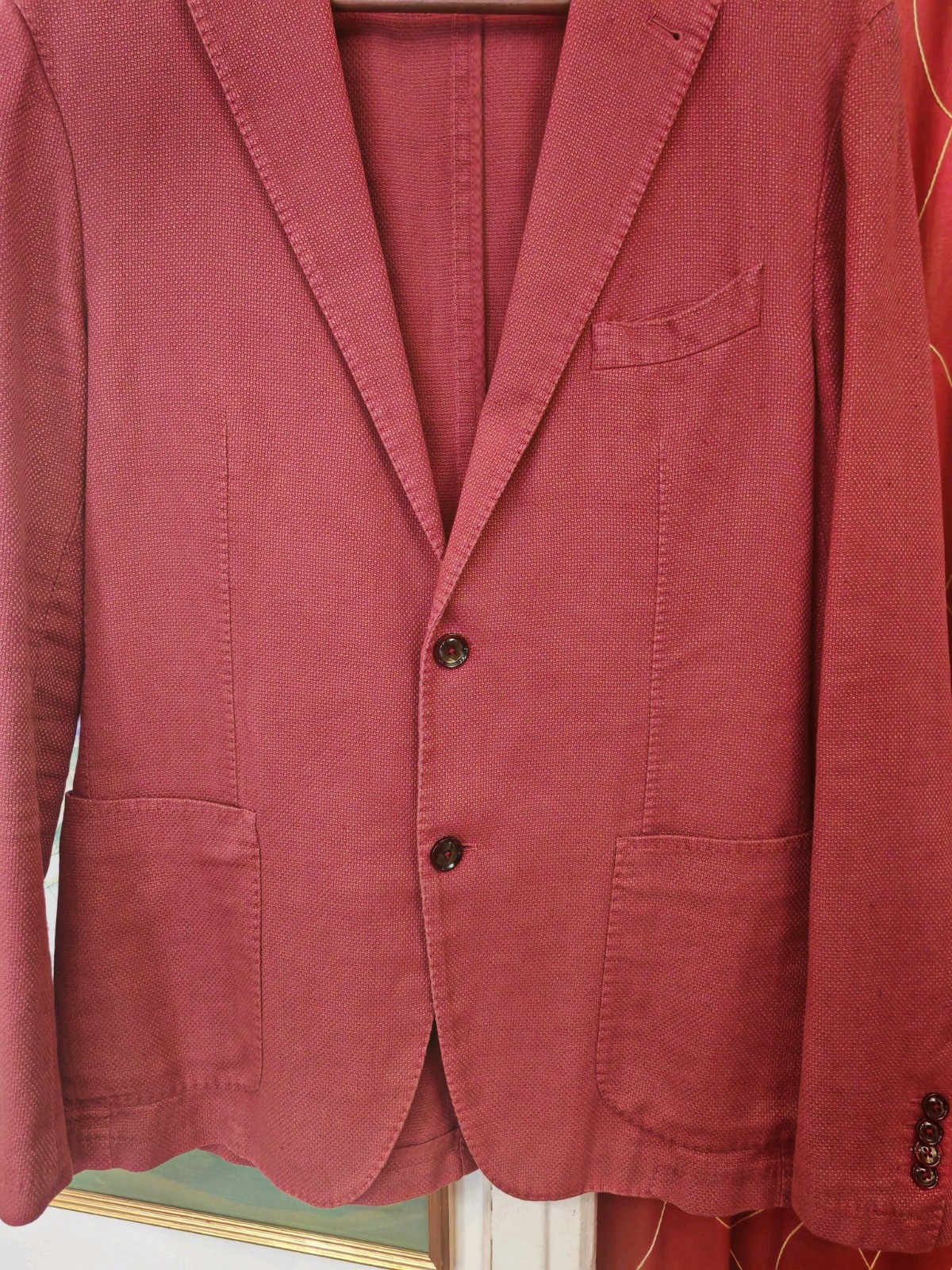 TAGLIATORE 700€ Men’s Blazer Jacket Linen & Cotton Size EU52 ( L ) Made in Italy