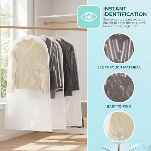 Transparent plastic hanging pocket -40 inches (approximately 101 centimeters)
