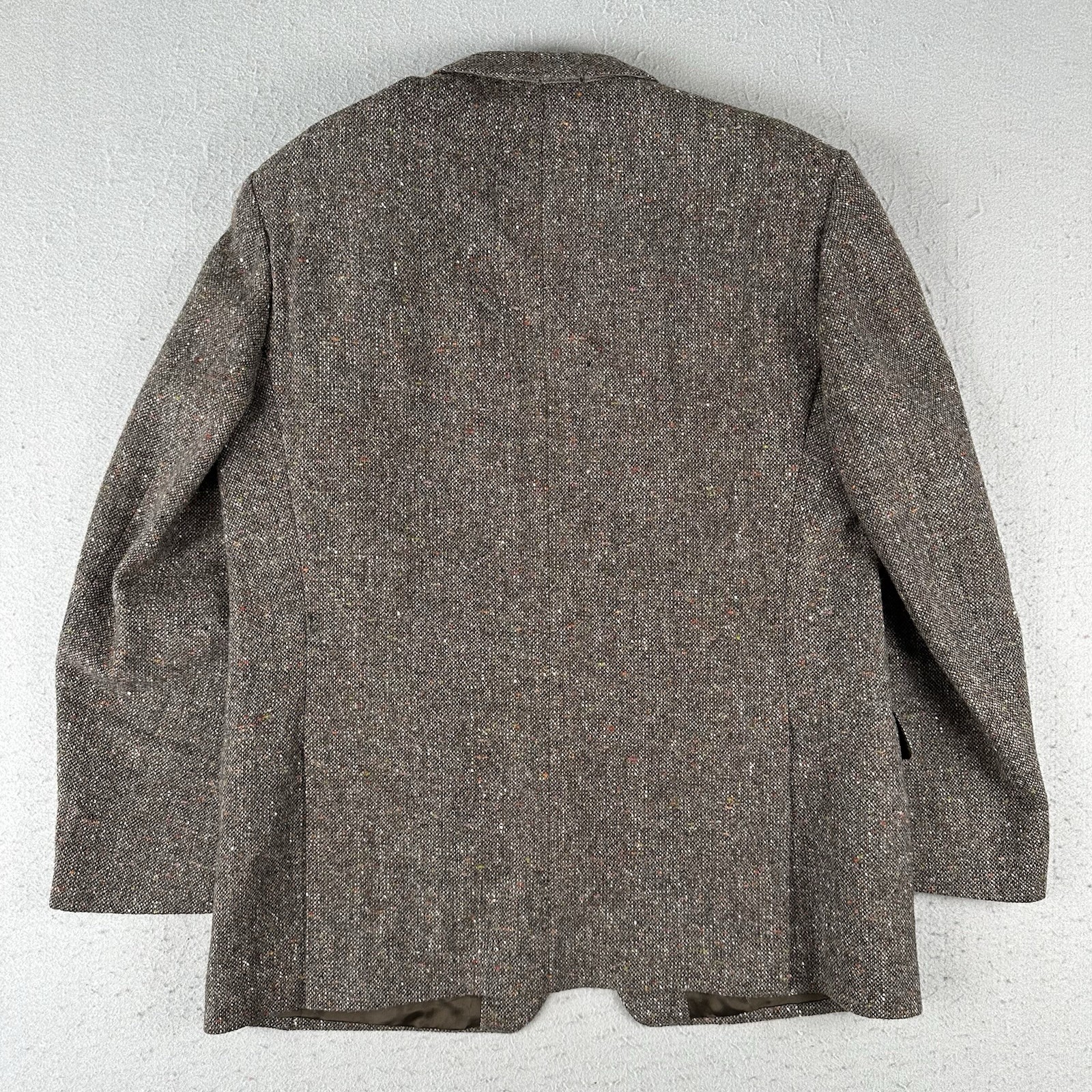 John Molloy Blazer Men’s 40 Long Brown Donegal Tweed Wool Jacket 2 Button