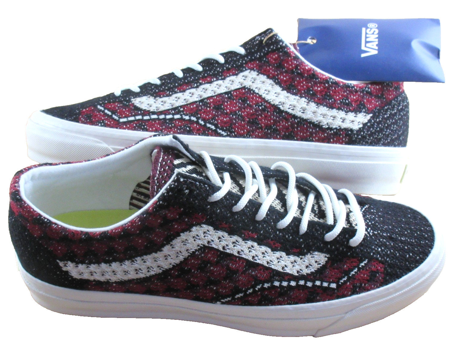 Vans Men’s Lx Old Skool 36 Premium Skate shoes Geo Check Bordeaux Size 10 NEW
