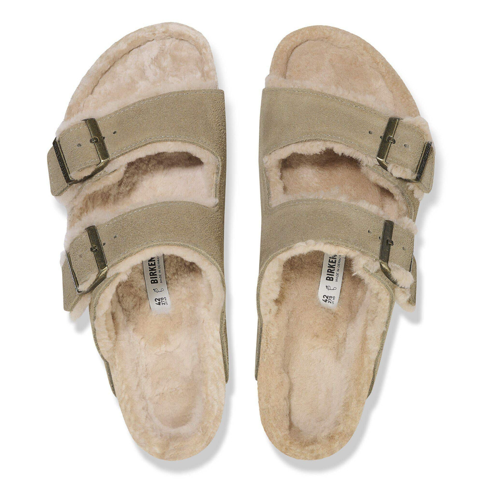 Birkenstock Arizona Shearling Suede Leather Sandals Unisex Shoes Sizes 6–9