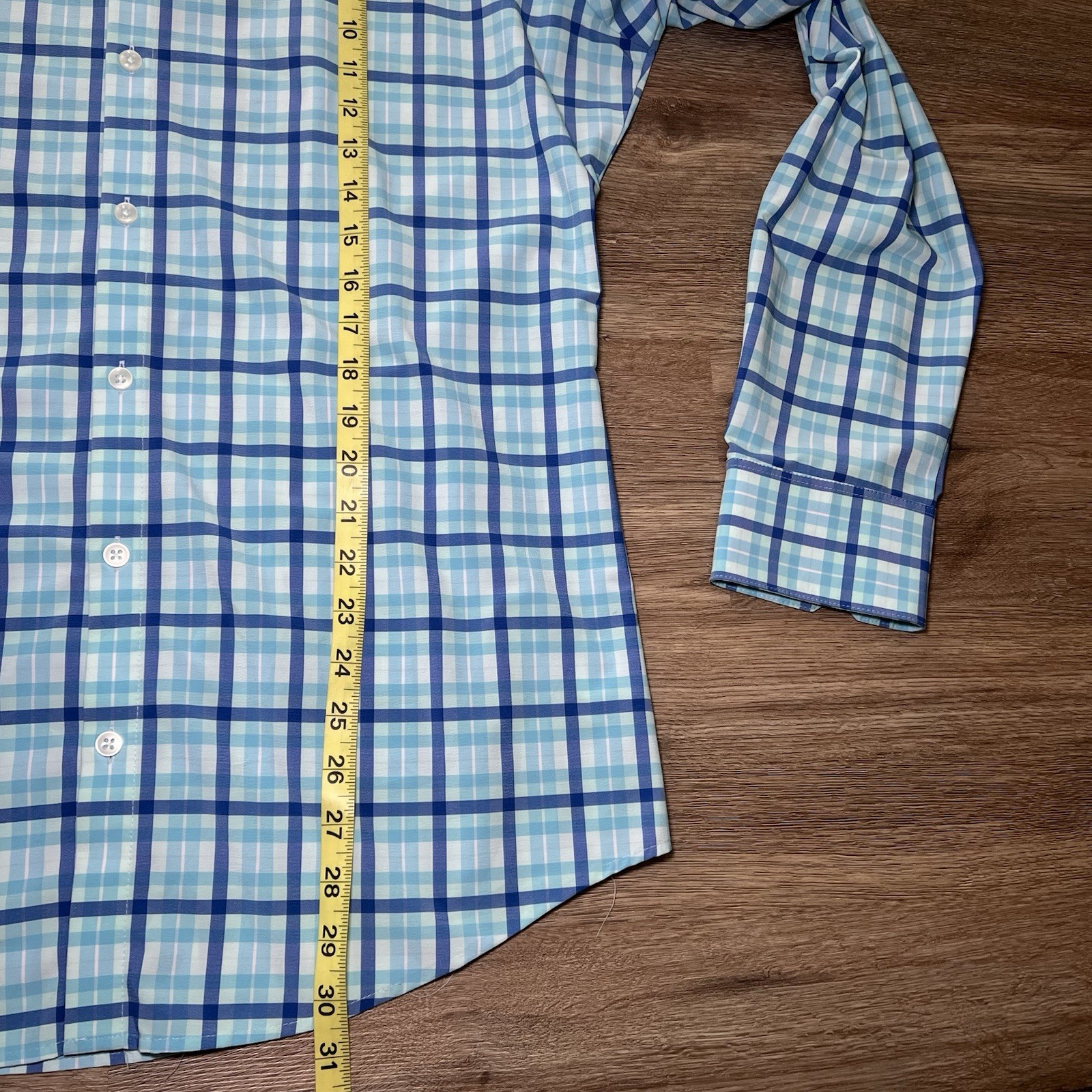 MIZZEN + MAIN Performance Menswear Plaid Button Down Shirt READ DESC