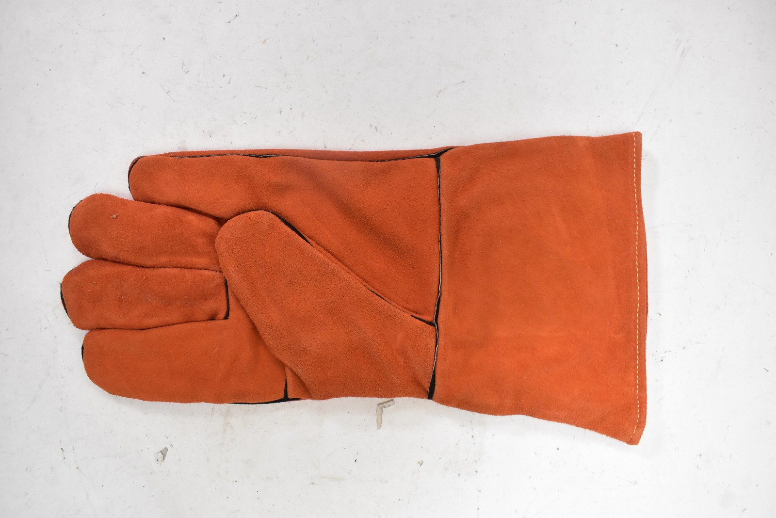 MCR Safety Red Ram 4720 Leather Welding Work Gloves Orange Aramid Fiber Gauntlet