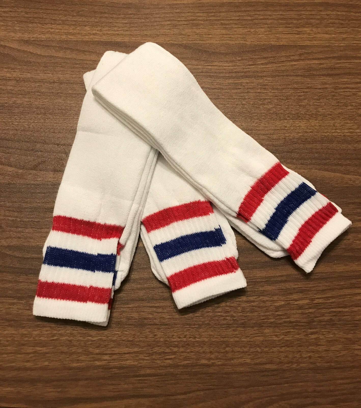 Yacht & Smith Cotton Tube Socks, Referee Style, Size 10-13 White W/Stripes
