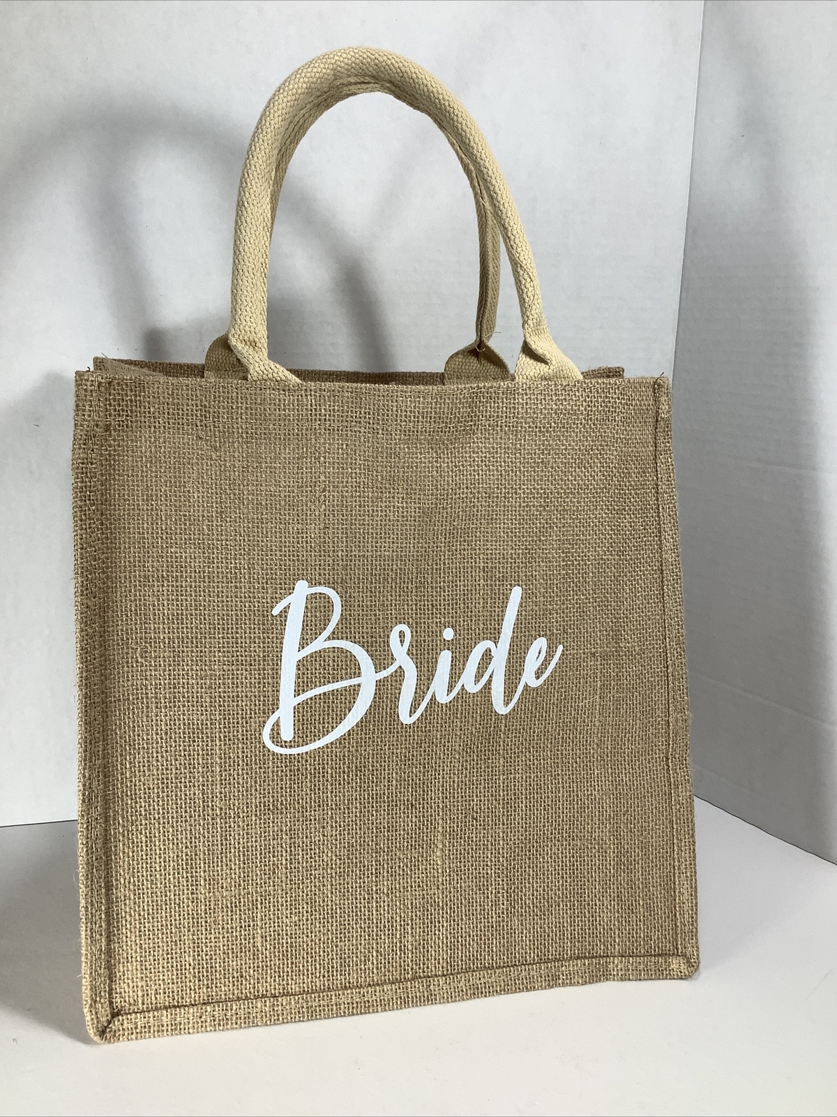 Bride Jute Tote Bag /Gift Bag ~ Re-usable~12”x12”x7.5”