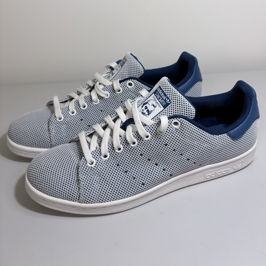 adidas Stan Smith Mesh S81874 Men’s 11 White Blue Sneakers Rare 2016