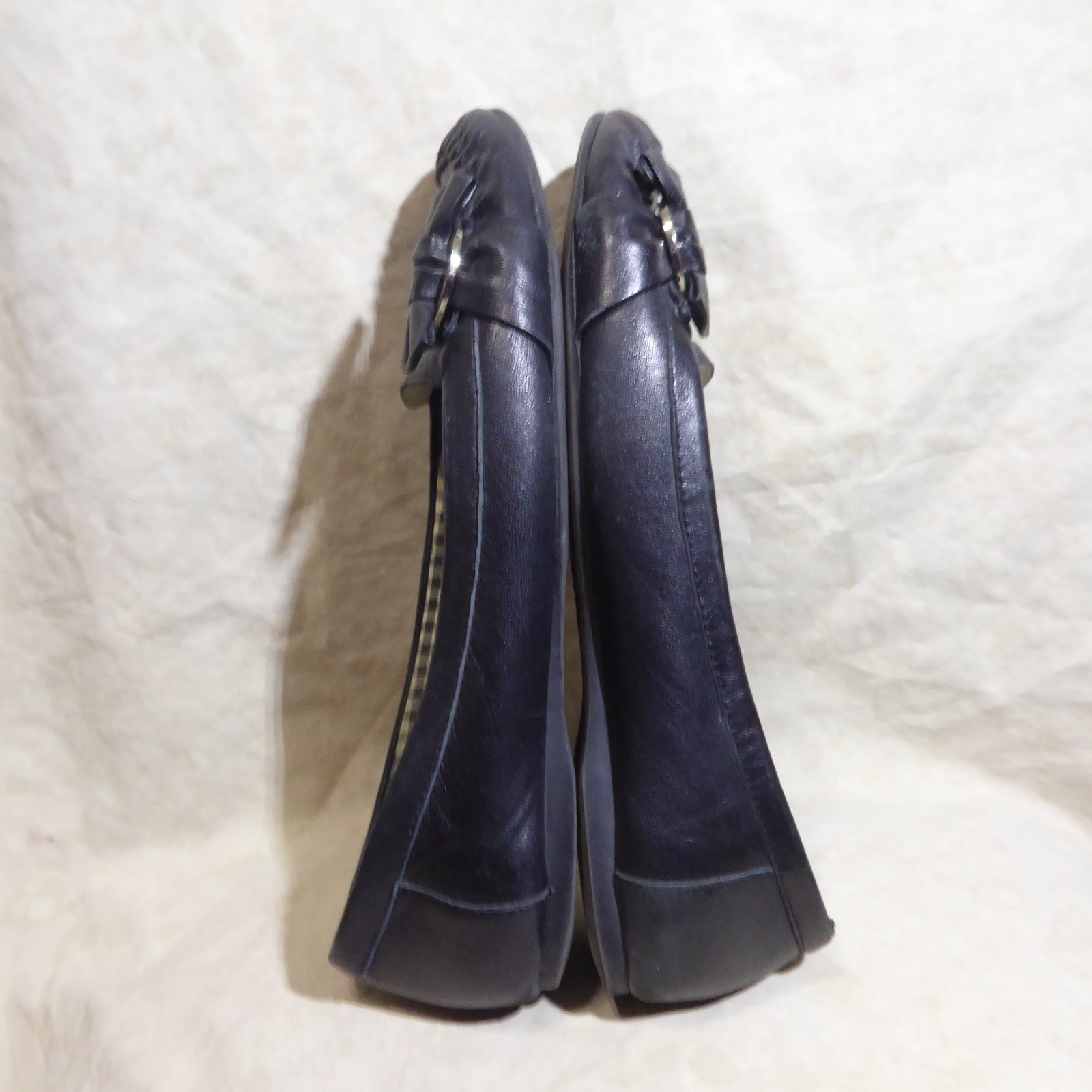 🩰 Anne Klein iFlex Kismet Slip-On Loafers sz 8.5 M Black Leather; Strap Detail