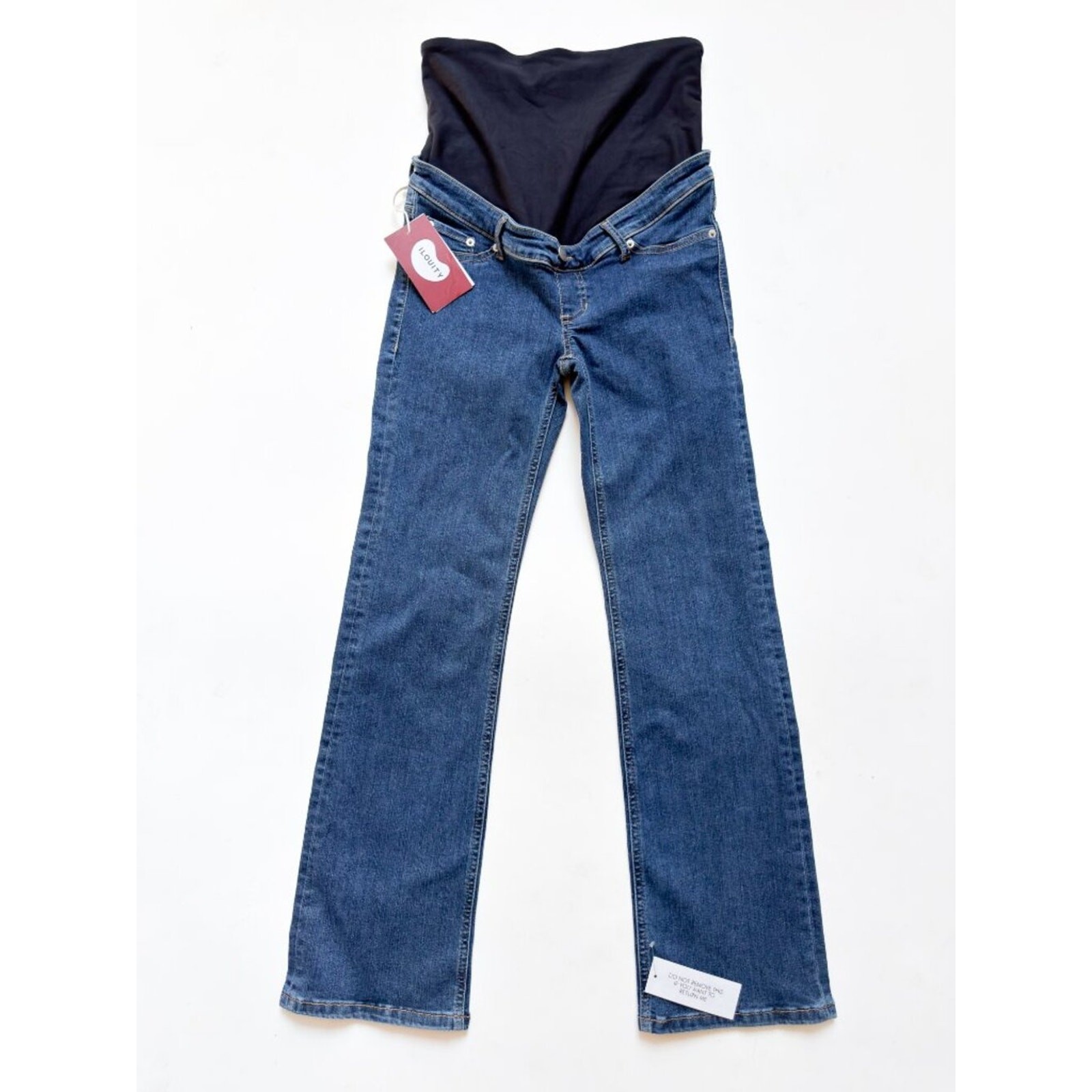 Ilouity Flare Fit Maternity Jeans Washed Blue Size EU 36 US 4 NEW NWT