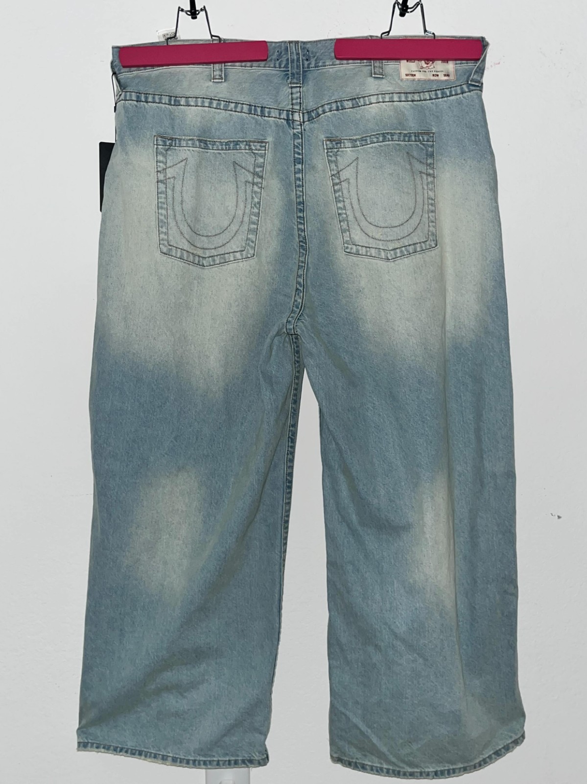 True Religion Baggy Wide Leg Jeans Light Wash Denim Men’s Size 44 NWOT Y2K