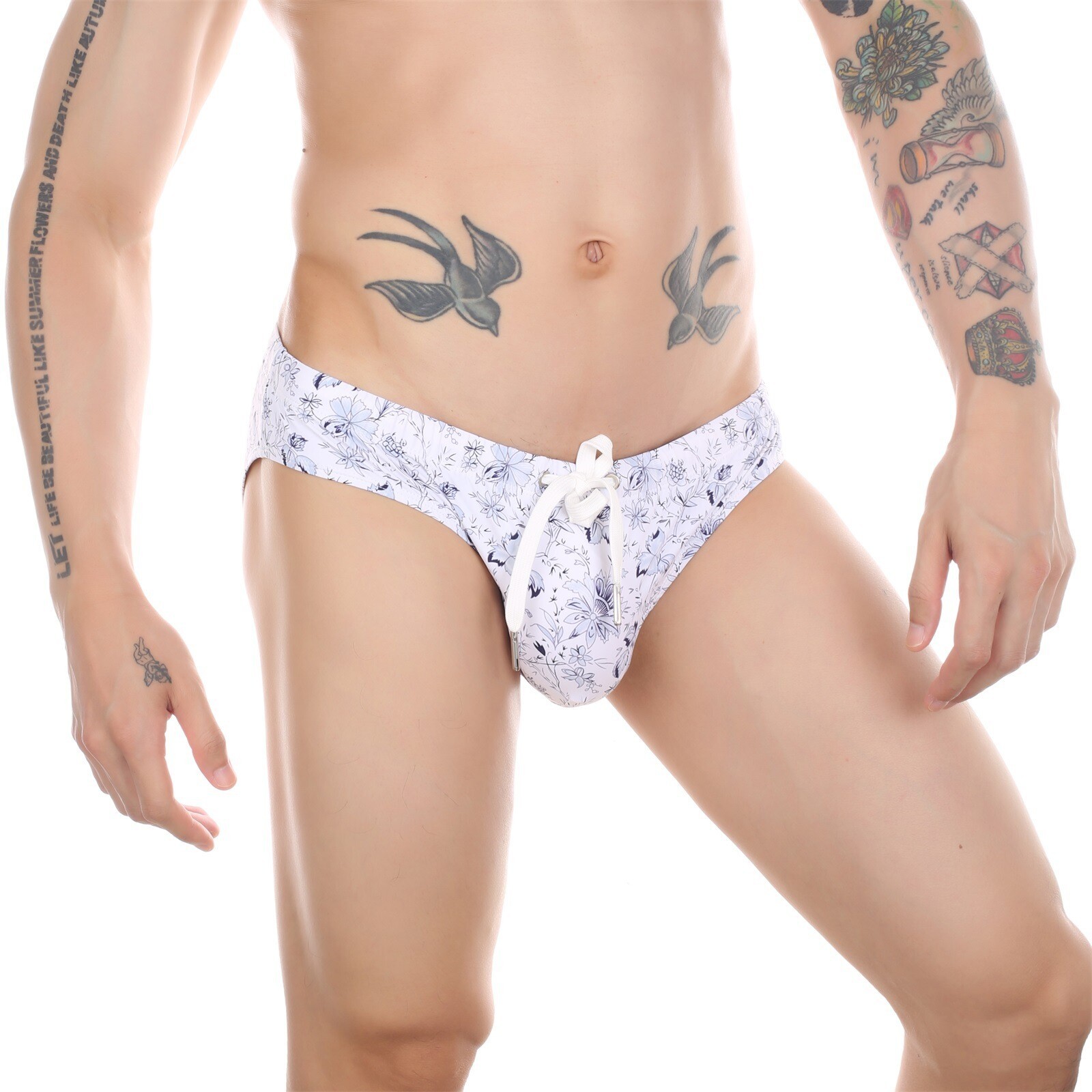 Mens Underwear Briefs Penis Padded Bikini Briefs Low Waist Bath Suit Trunks