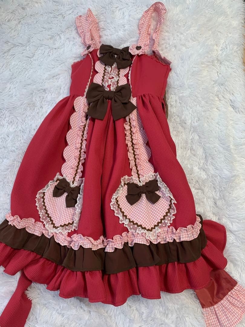 Angelic Pretty Waffle Heart Jumper Dress