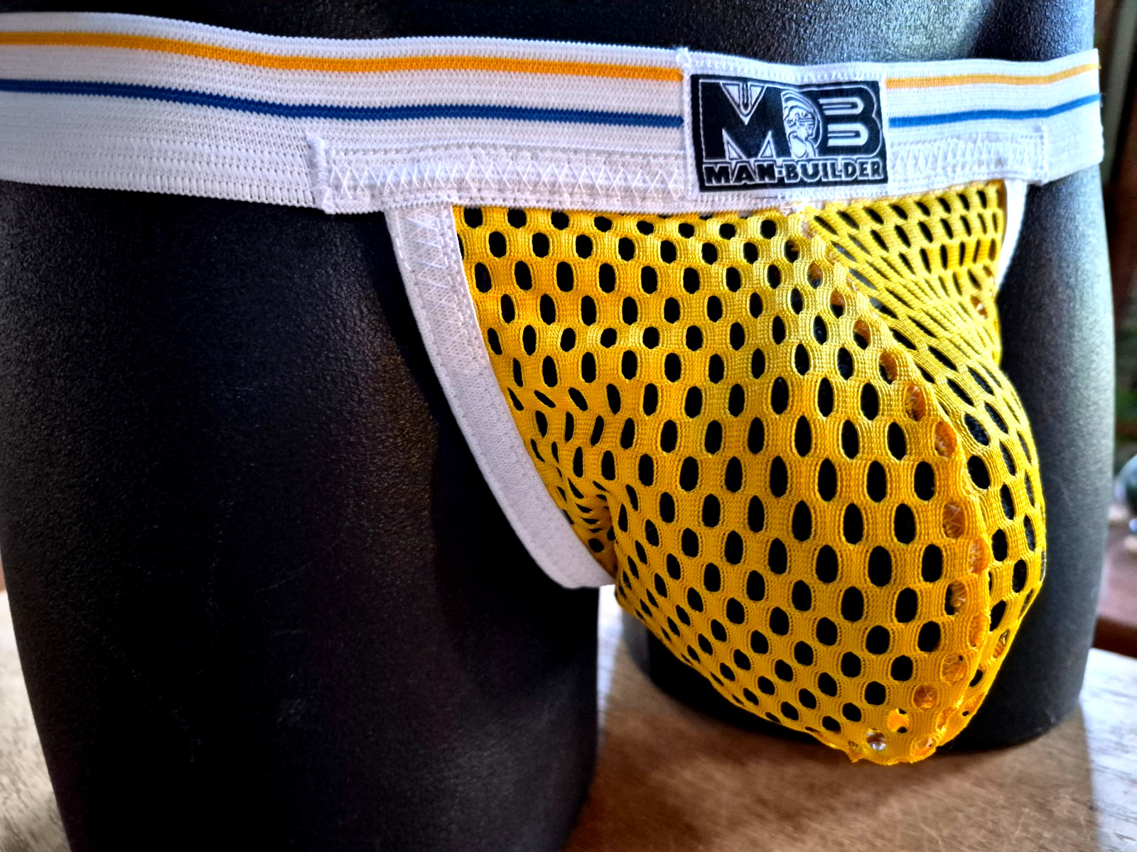 Modern Fit Yellow Mesh Jockstrap, See-Through Jock, Retro Athletic Supporter