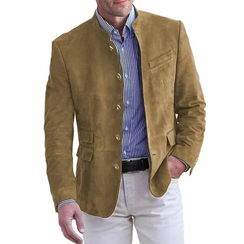 Genuine Suede Bavarian Blazer German Alpine Jacket Traditional Heritage Coat Men
