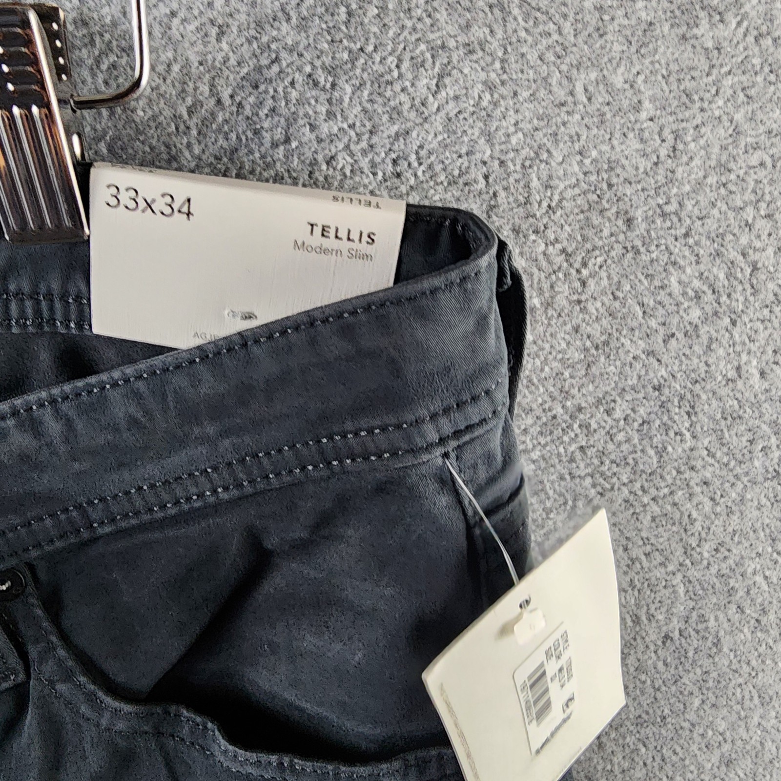 AG Tellis 34 Modern Slim Fit Twill Pants Men’s 33×34 Melange Smoke Button Zip