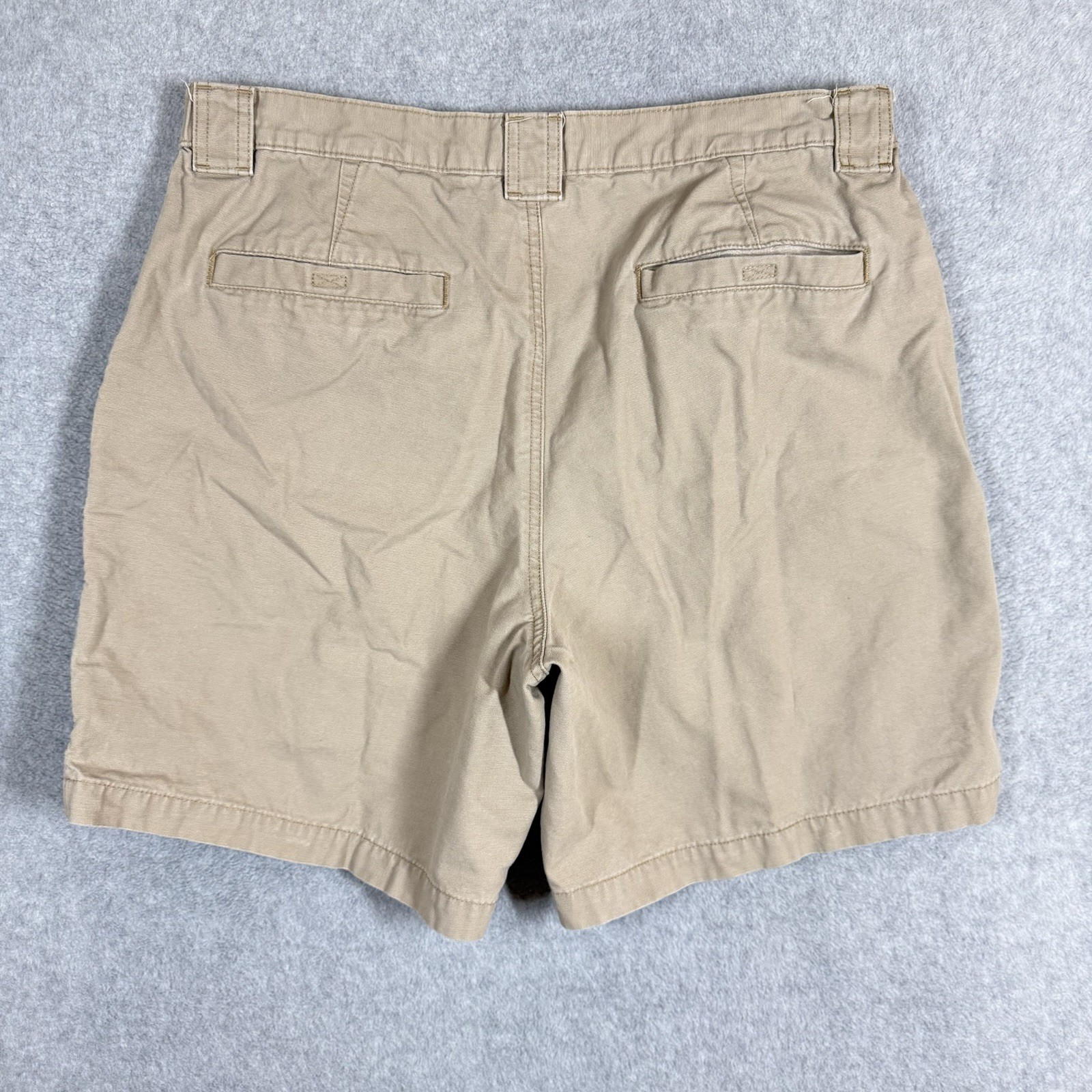 Savane 7″ Safari Cargo Shorts Mens 36 Beige Tan Canvas Elastic Waist Gorpcore
