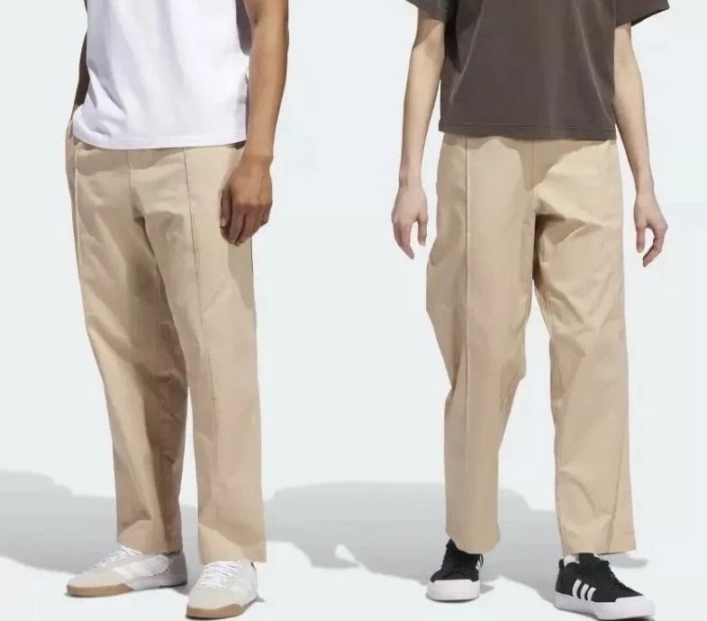 NWT ADIDAS Originals Gender Neutral Beige Pintuck Pants Size M Unisex IJ0988