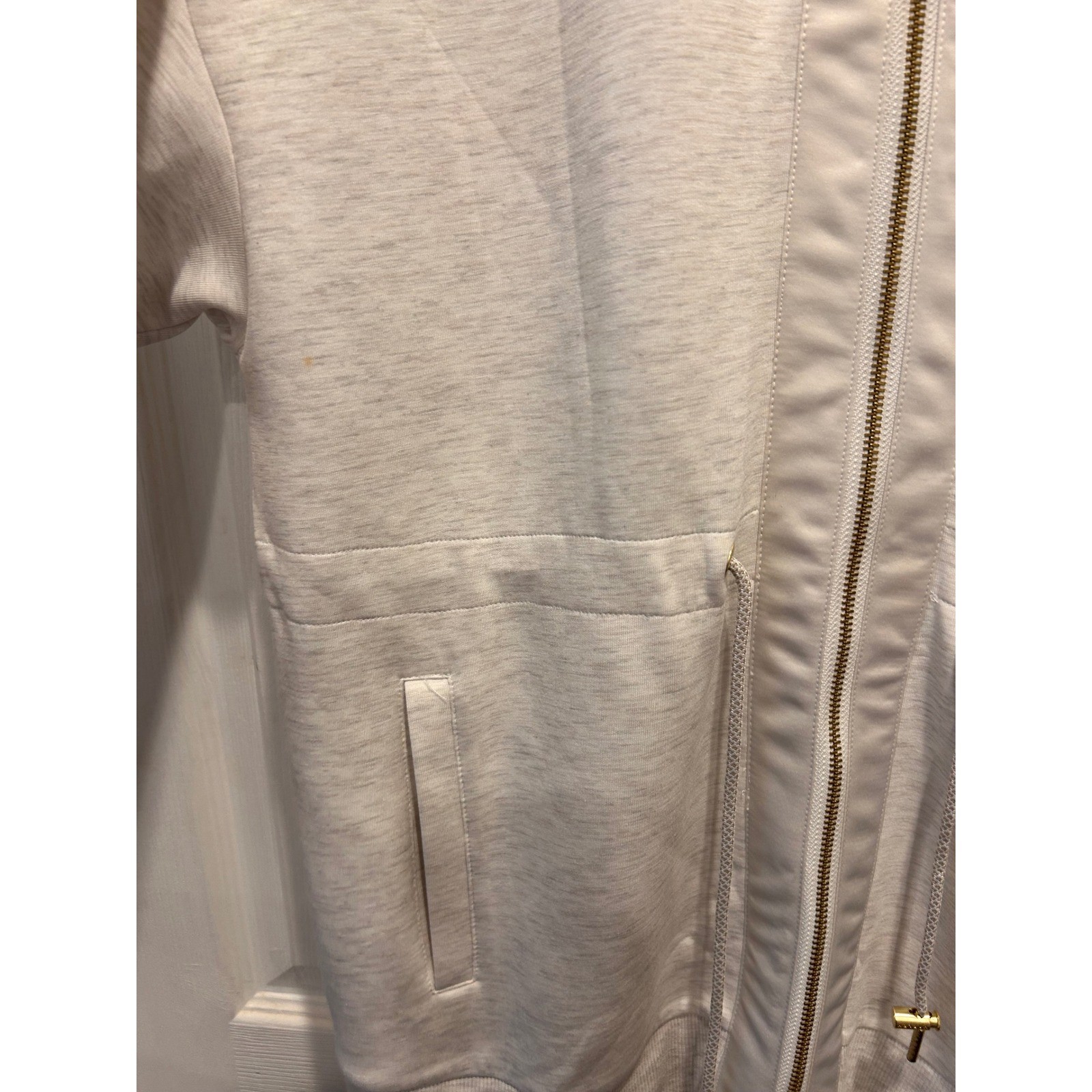 Varley Ridgefield Longline Jacket DoubleSoft Oatmeal Marl Full Zip Wmns Small