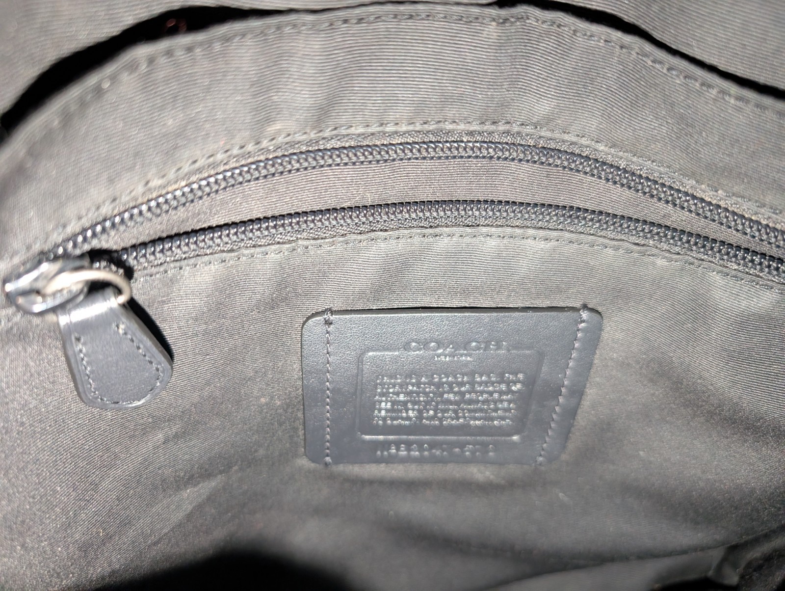 Coach Signature Monogram Messenger Crossbody Bag Black/Gray Magnetic Strap