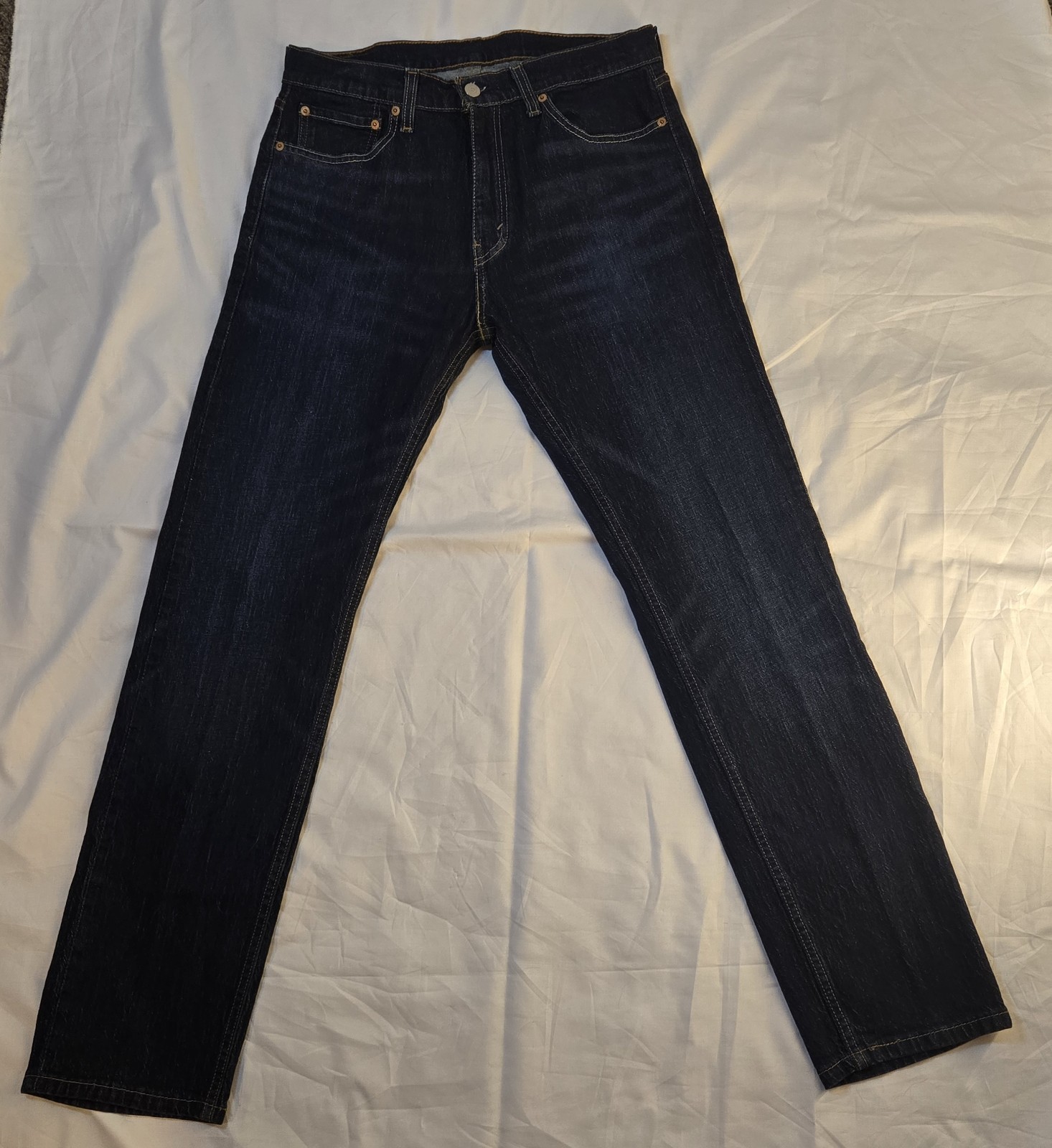 Levi’s 505 Regular Fit Jeans Men’s 32×32 Dark Wash Straight Leg Denim Red Tab