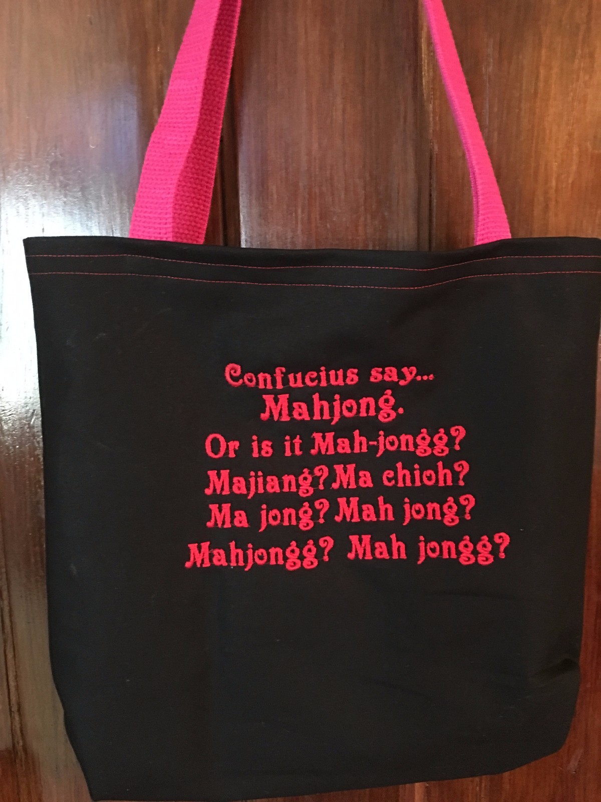 1 of a kind! Free personalizing How do you spell mah jong? Very clever!