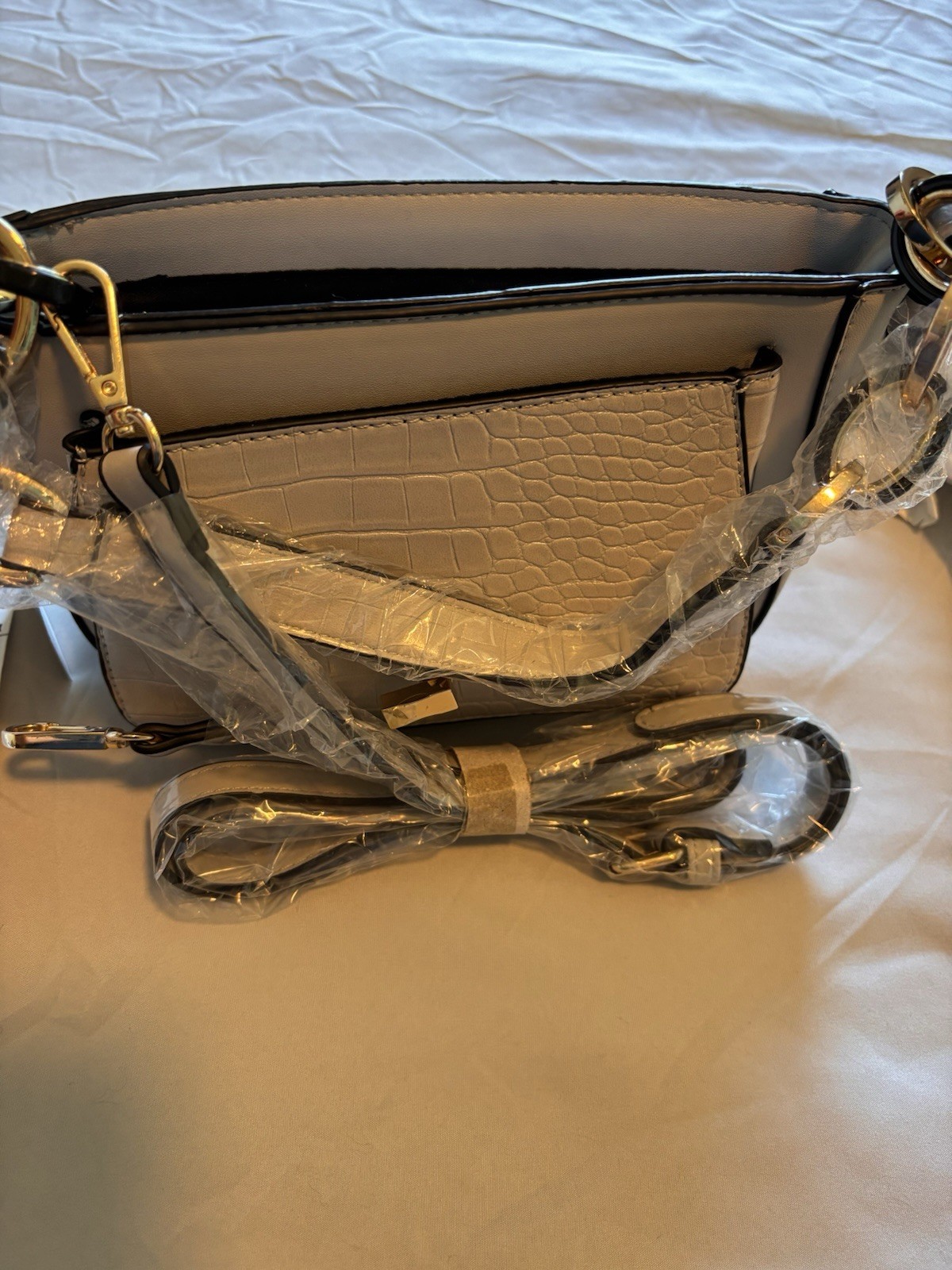 Mid Mia K Collection Gray Crossbody And Shoulder Strap