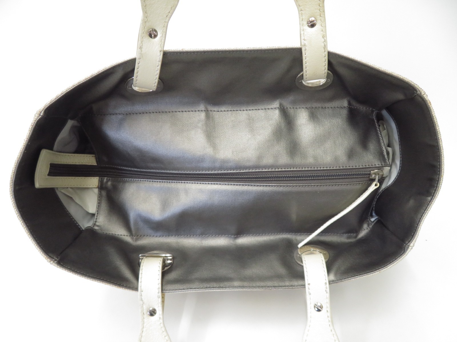Authentic CHANEL Paris Biarritz MM Canvas Nylon Tote Hand Shoulder Bag I#53924