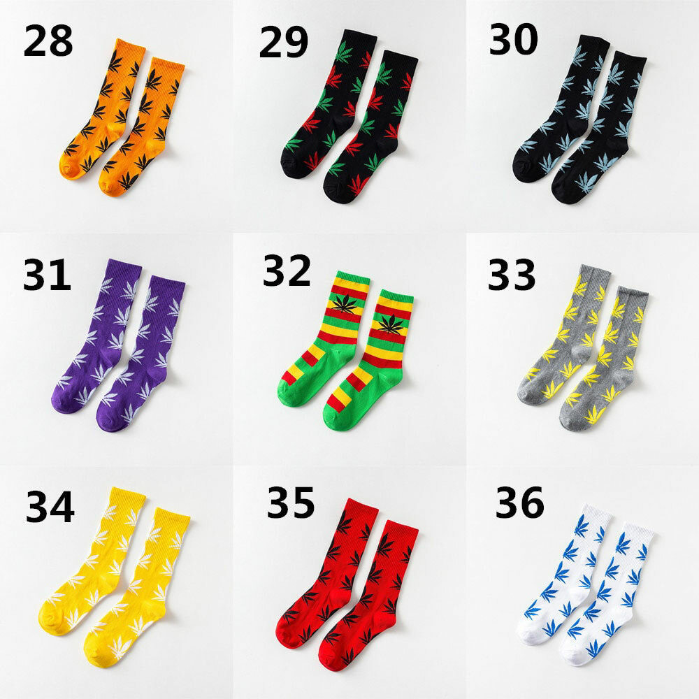 MARIJUANA LEAF SOCKS 44 Colors Medium Size Crew 420 Pot Weed Cotton Stretch NEW