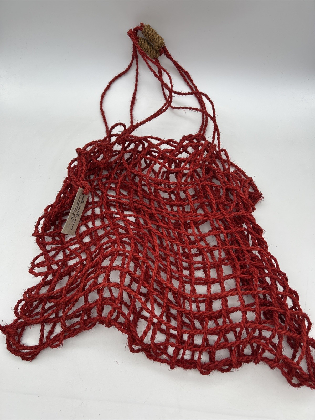 HandMade String Bag Sri Lanka Coconut Fibre Red Hand Woven Betel Koththu