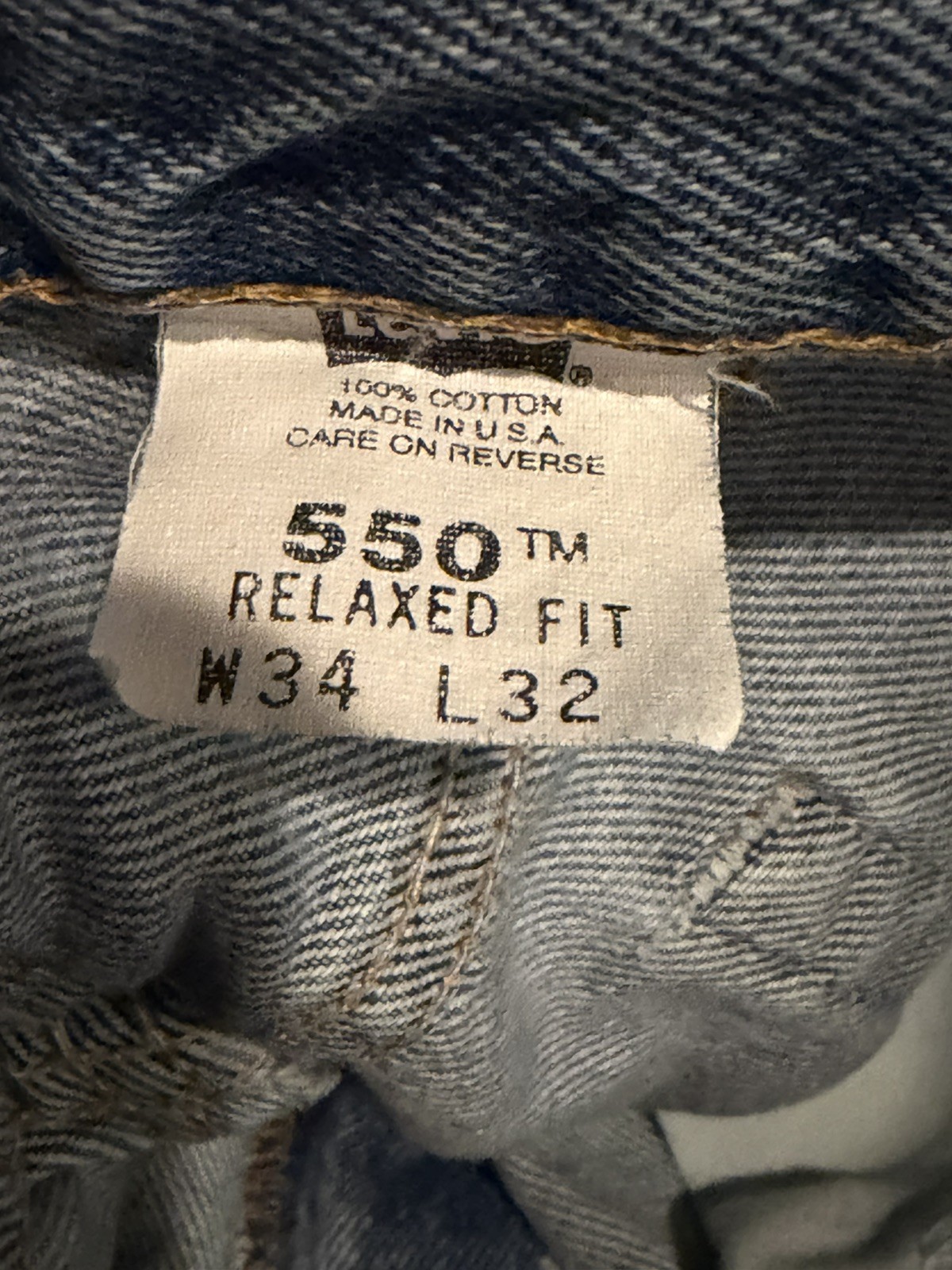 Levi’s 550 Relaxed Fit Straight Blue Denim Jeans Rugged Mens Sz 34 x 32