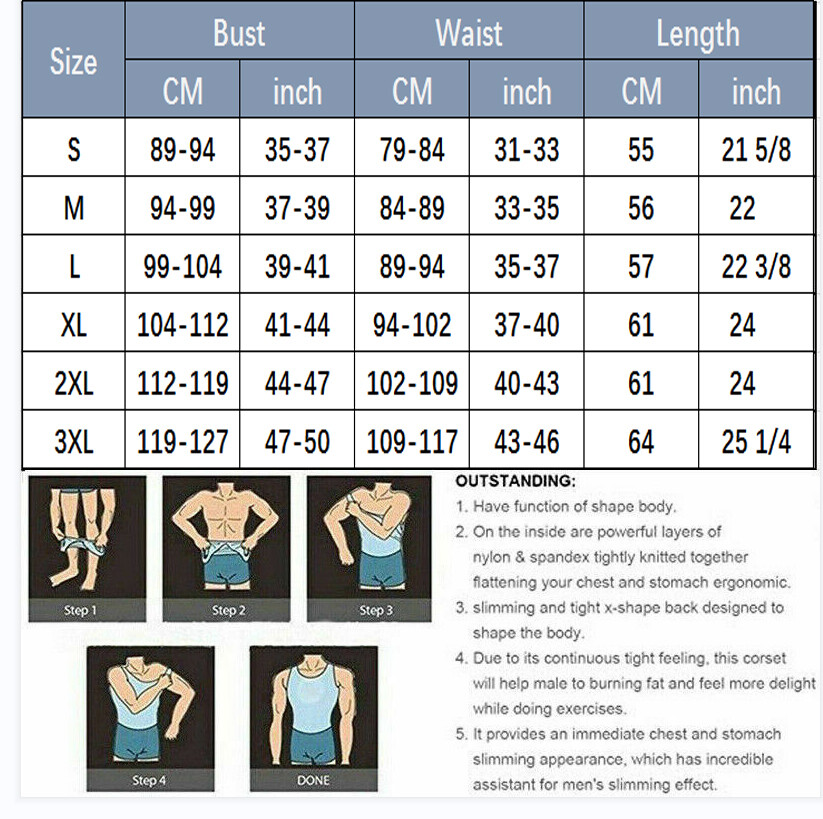 Men Slimming Body Shaper Chest Tummy Compression Shirt Fajas hombre Shapewear